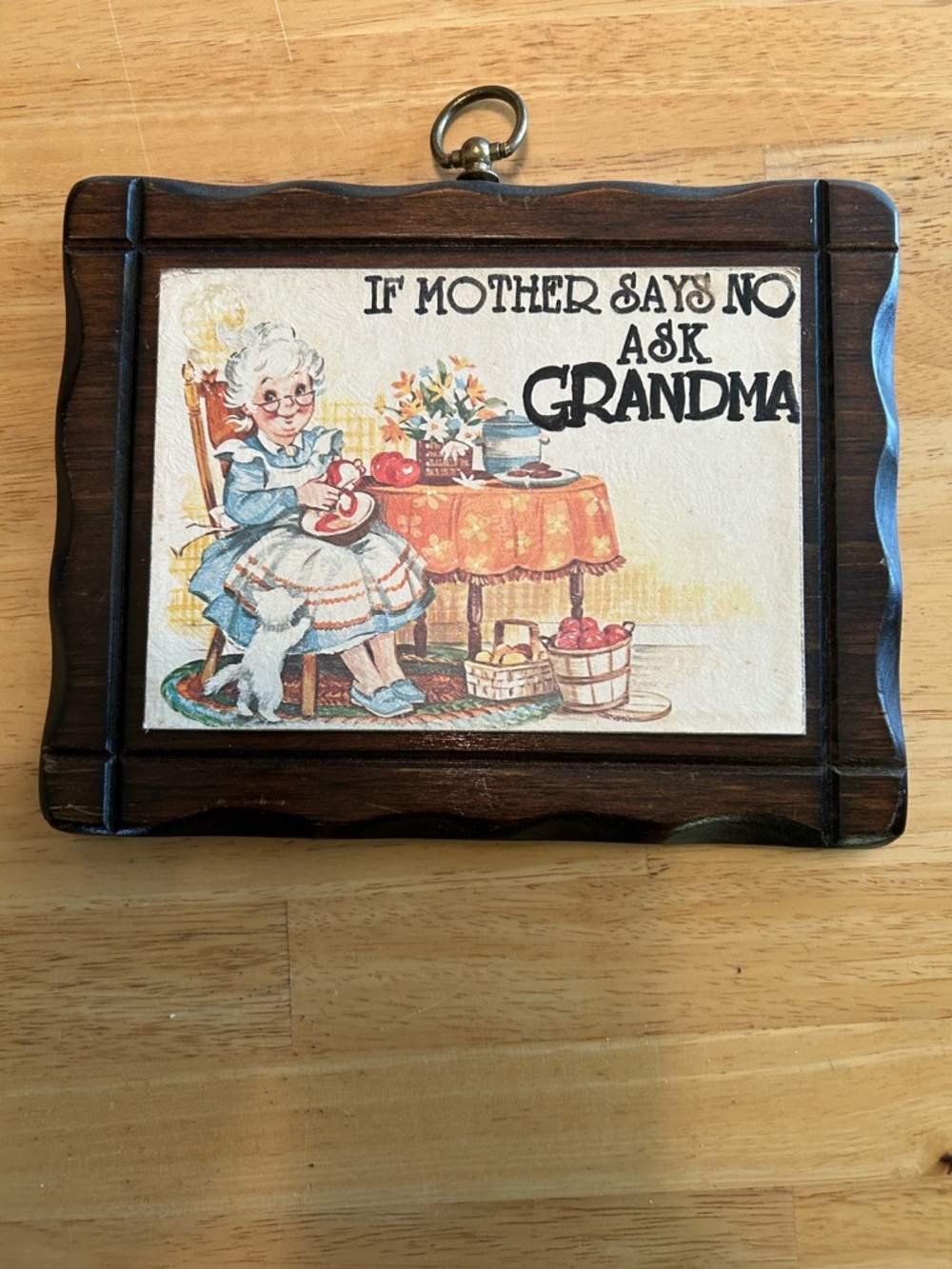 Vintage 'If Mother Says No Ask Grandma' Wood Wall Decor
